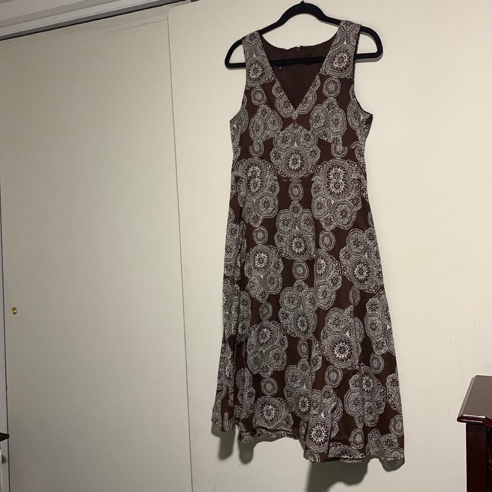 Jones New York Cotton Sundress, Size 8, Brown/White